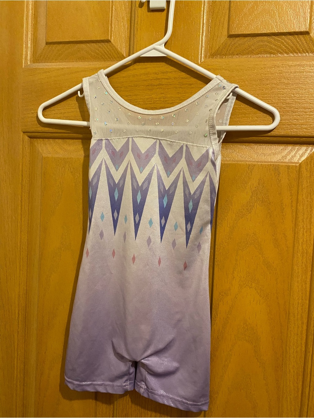 Girls Purple Ombre Gymnastics Leotard with Rhinestones